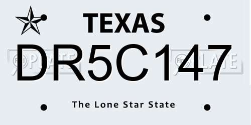 DR5C147 Texas License Plate