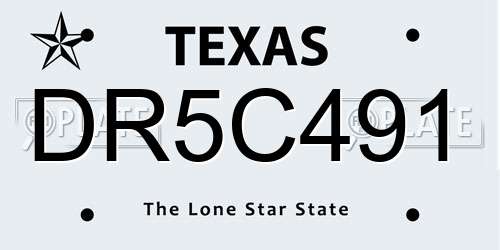 DR5C491 Texas License Plate