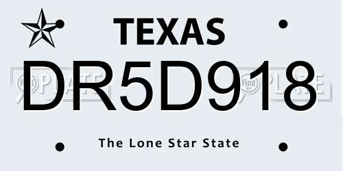 DR5D918 Texas License Plate