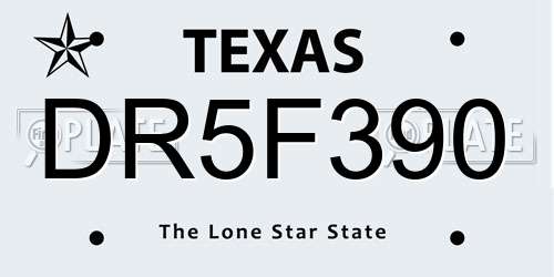DR5F390 Texas License Plate