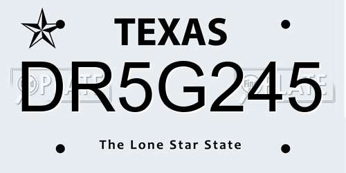 DR5G245 Texas License Plate
