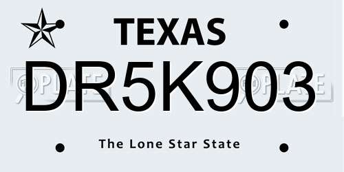 DR5K903 Texas License Plate