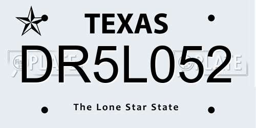 DR5L052 Texas License Plate