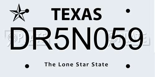 DR5N059 Texas License Plate