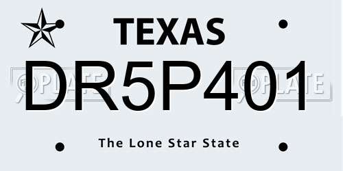 DR5P401 Texas License Plate
