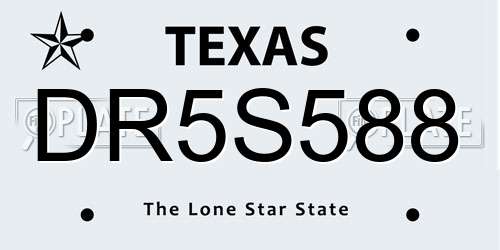 DR5S588 Texas License Plate