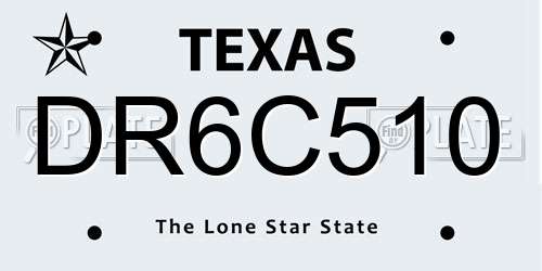 DR6C510 Texas License Plate