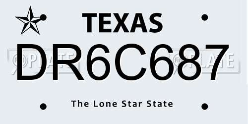 DR6C687 Texas License Plate
