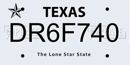 DR6F740 Texas License Plate