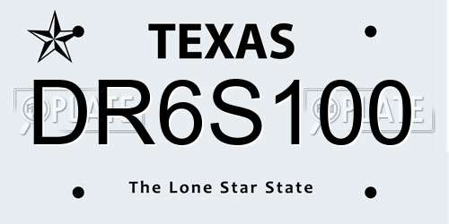 DR6S100 Texas License Plate