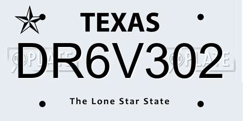 DR6V302 Texas License Plate