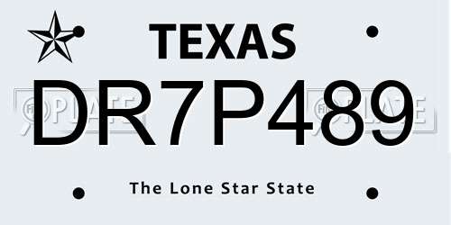 DR7P489 Texas License Plate