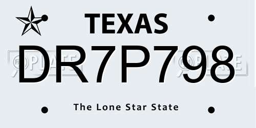 DR7P798 Texas License Plate