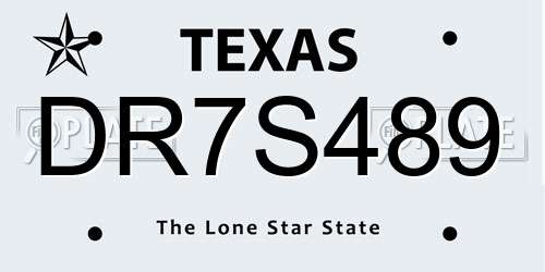 DR7S489 Texas License Plate