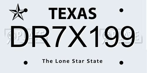 DR7X199 Texas License Plate