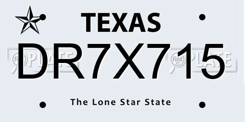 DR7X715 Texas License Plate