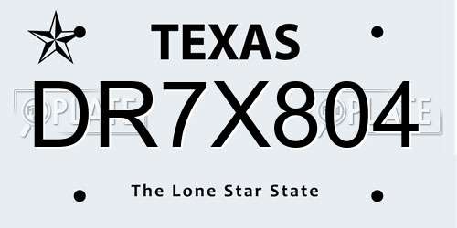 DR7X804 Texas License Plate
