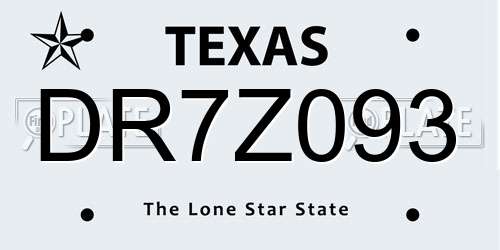 DR7Z093 Texas License Plate