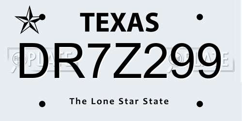DR7Z299 Texas License Plate