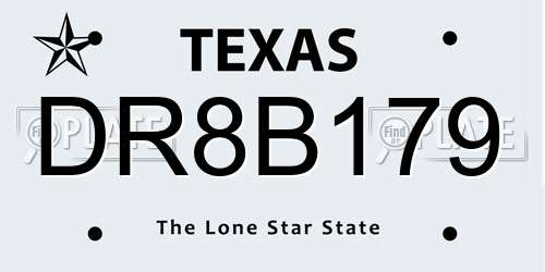 DR8B179 Texas License Plate