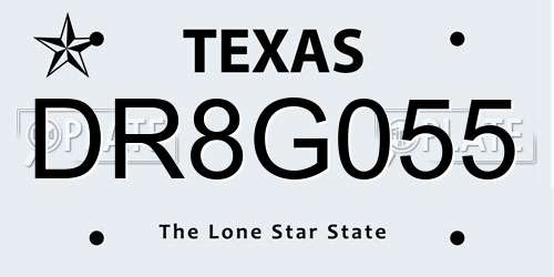 DR8G055 Texas License Plate