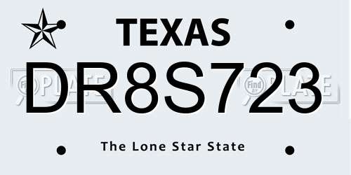 DR8S723 Texas License Plate