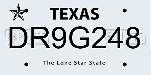 DR9G248 Texas License Plate