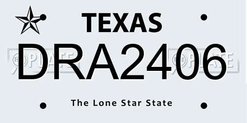 DRA2406 Texas License Plate