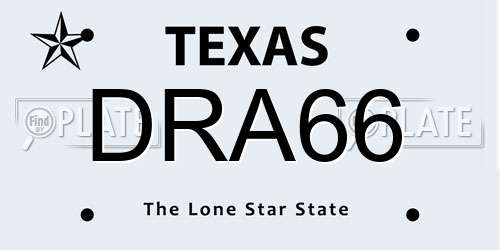 DRA66 Texas License Plate