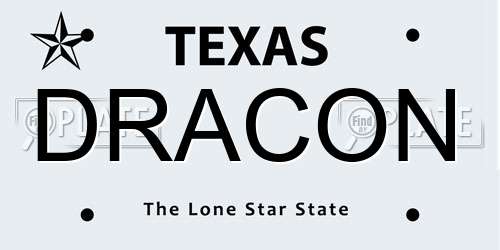 DRACON Texas License Plate