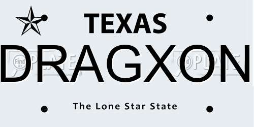 DRAGXON Texas License Plate