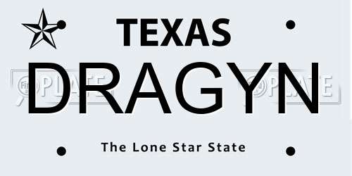 DRAGYN Texas License Plate