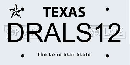 DRALS12 Texas License Plate