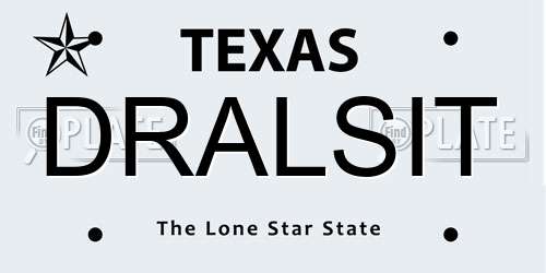 DRALSIT Texas License Plate