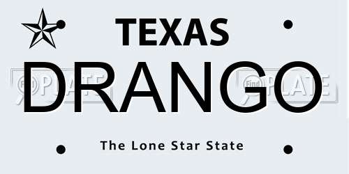 DRANGO Texas License Plate