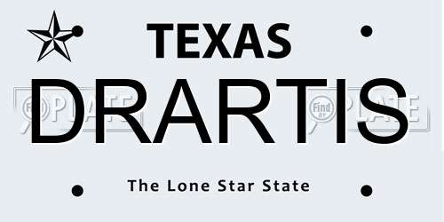 DRARTIS Texas License Plate