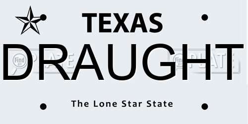 DRAUGHT Texas License Plate