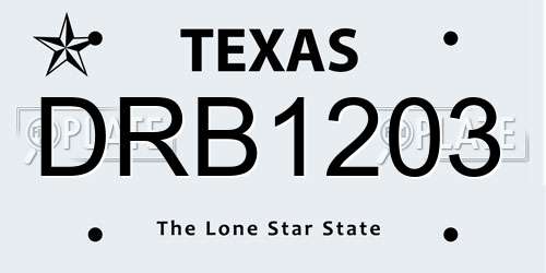 DRB1203 Texas License Plate