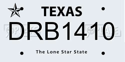 DRB1410 Texas License Plate