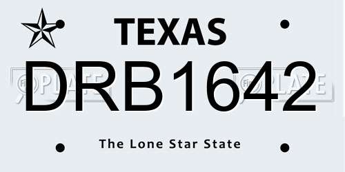 DRB1642 Texas License Plate