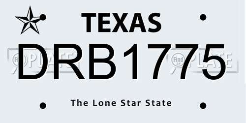 DRB1775 Texas License Plate