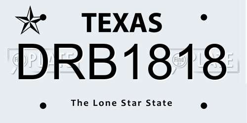 DRB1818 Texas License Plate