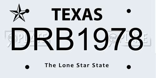 DRB1978 Texas License Plate