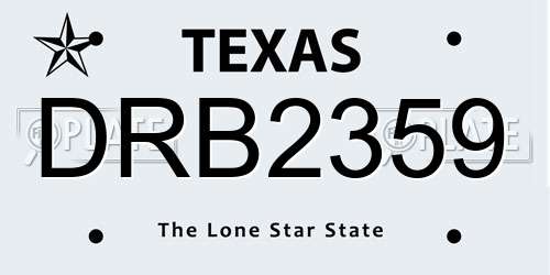 DRB2359 Texas License Plate