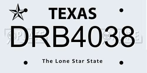 DRB4038 Texas License Plate