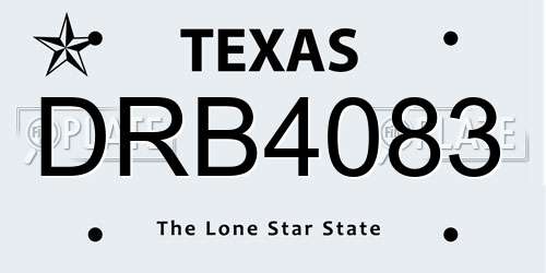 DRB4083 Texas License Plate