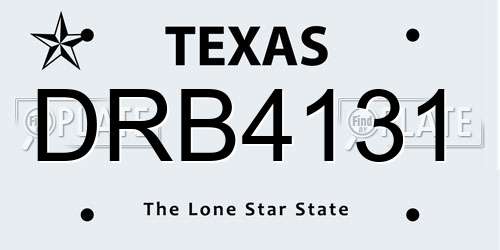 DRB4131 Texas License Plate