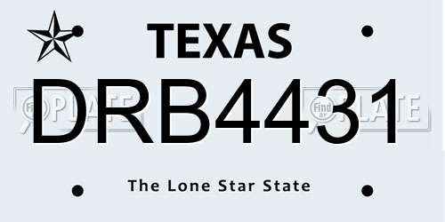 DRB4431 Texas License Plate