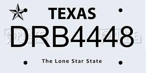 DRB4448 Texas License Plate