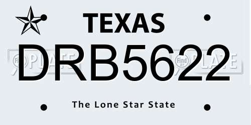 DRB5622 Texas License Plate